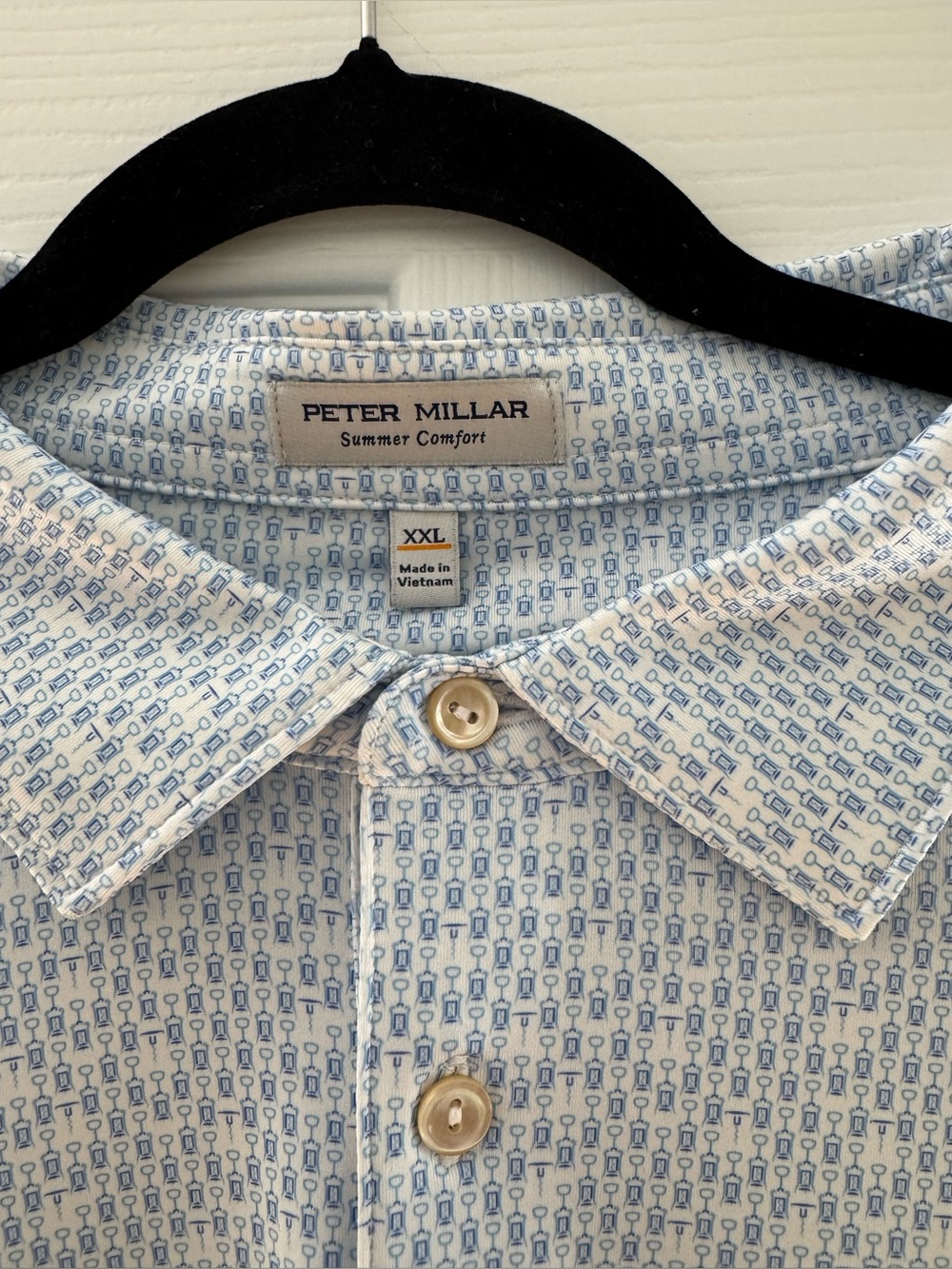 Men’s Peter Millar Corkscrew Print Golf Polo Summer Comfort - Picture 2 of 4